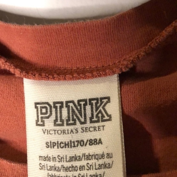 PINK by VICTORIA SECRET | PINK Logo Side Stripe Tee Shirt - Size Small - Picture 7 of 7